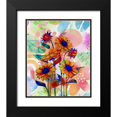 Sunflower Garden 840 Black Modern Wood Framed Art Print with Double Matting by Bolokofsky, Ronald