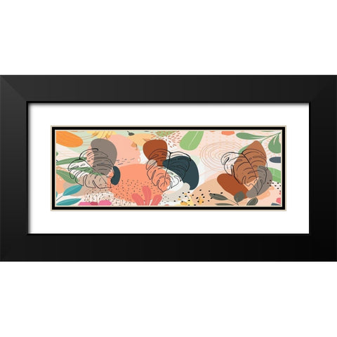 Tropical Leaves 19 Black Modern Wood Framed Art Print with Double Matting by Bolokofsky, Ronald