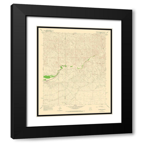 South East Arrastra Mountain Arizona Quad Black Modern Wood Framed Art Print with Double Matting by USGS