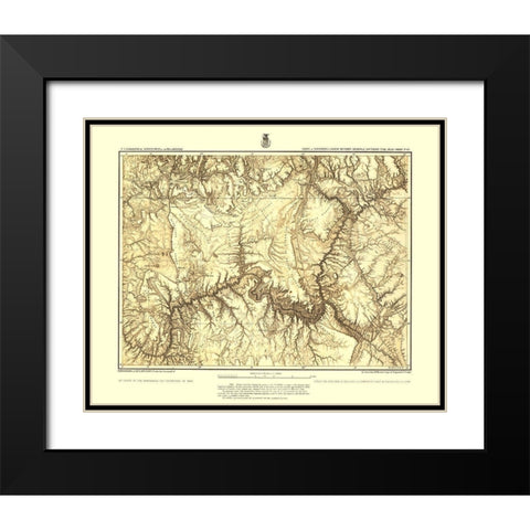 Arizona Utah Atlas Sheet - USGS 1873 Black Modern Wood Framed Art Print with Double Matting by USGS