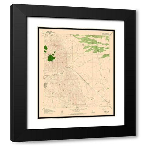 North East Bisbee Arizona Quad - USGS 1958 Black Modern Wood Framed Art Print with Double Matting by USGS