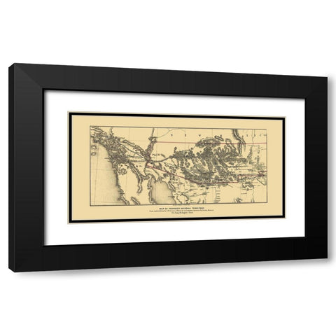 Arizona Proposed Territory - Gray 1857 Black Modern Wood Framed Art Print with Double Matting by Gray