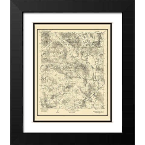 Avawatz California Quad - USGS 1933 Black Modern Wood Framed Art Print with Double Matting by USGS