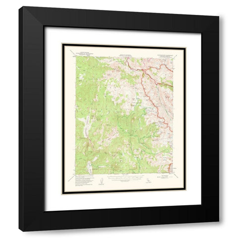 Blackcap Mountain California Quad - USGS 1962 Black Modern Wood Framed Art Print with Double Matting by USGS