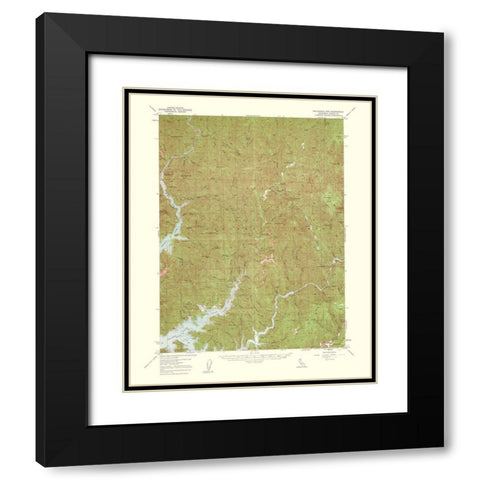 Bollibokka Mountain California Quad - USGS 1959 Black Modern Wood Framed Art Print with Double Matting by USGS