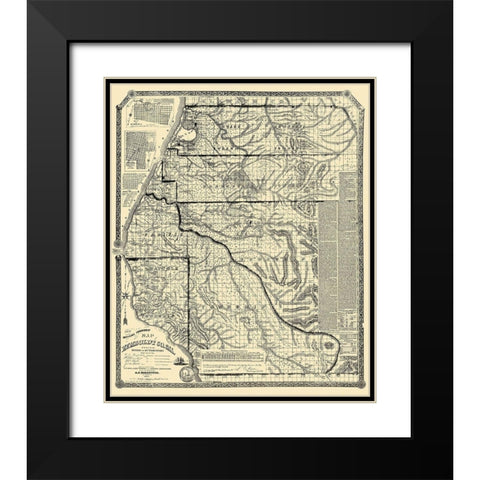 Humboldt California Landowner - Doolittle 1865 Black Modern Wood Framed Art Print with Double Matting by Doolittle