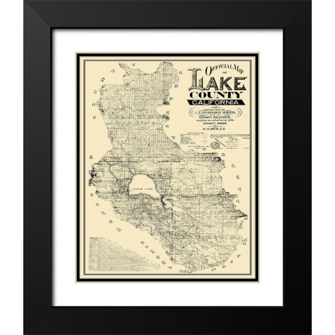 Lake California Landowner - Rice 1892 Black Modern Wood Framed Art Print with Double Matting by Rice