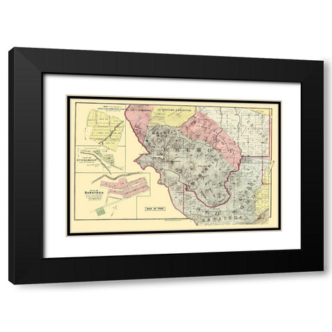 Santa Clara California Landowner - Thomas 1876 Black Modern Wood Framed Art Print with Double Matting by Thomas