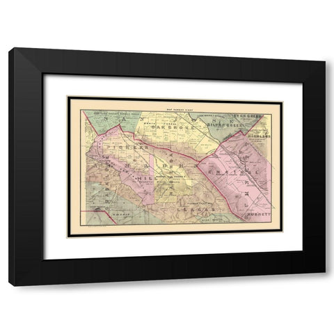 Santa Clara West Central California Landowner Black Modern Wood Framed Art Print with Double Matting by Thomas