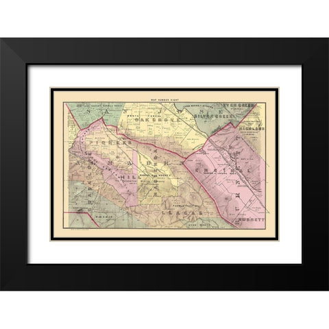 Santa Clara West Central California Landowner Black Modern Wood Framed Art Print with Double Matting by Thomas