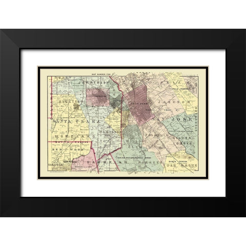 Santa Clara Northeast California Landowner Black Modern Wood Framed Art Print with Double Matting by Thomas