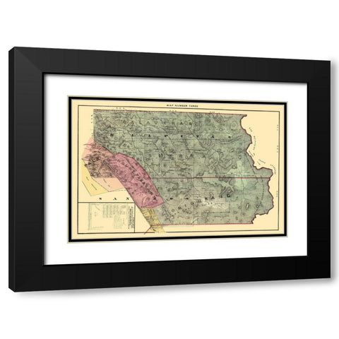 Santa Clara Northeast California Landowner Black Modern Wood Framed Art Print with Double Matting by Thomas