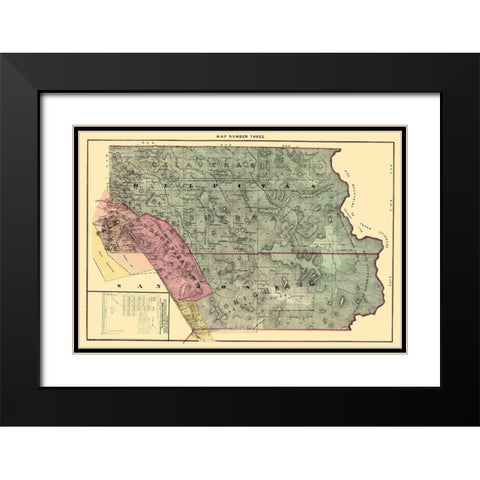 Santa Clara Northeast California Landowner Black Modern Wood Framed Art Print with Double Matting by Thomas