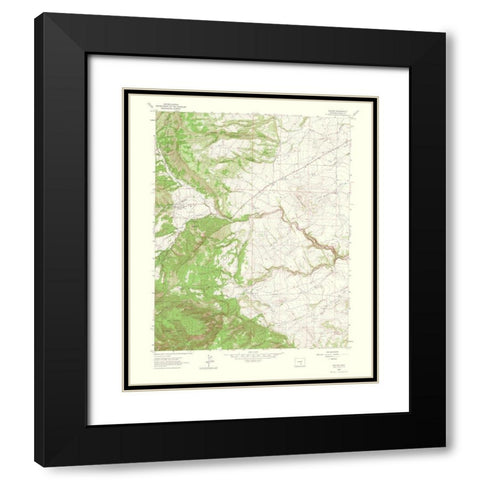 Beulah Colorado Quad - USGS 1966 Black Modern Wood Framed Art Print with Double Matting by USGS