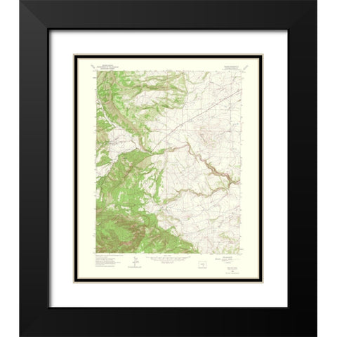 Beulah Colorado Quad - USGS 1966 Black Modern Wood Framed Art Print with Double Matting by USGS
