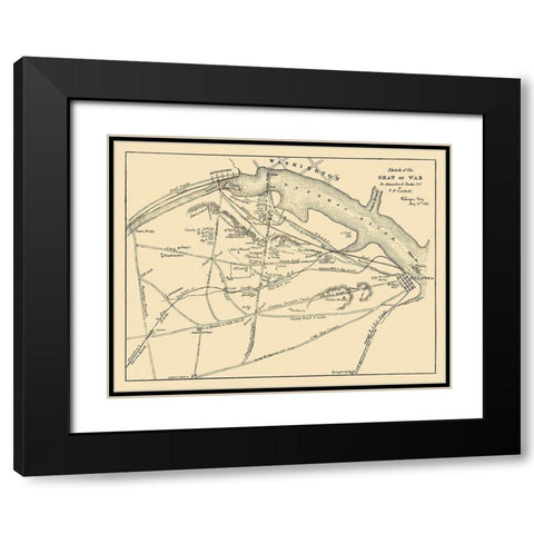 Alexandria Virginia Seat of War - Corbett 1861 Black Modern Wood Framed Art Print with Double Matting by Corbett