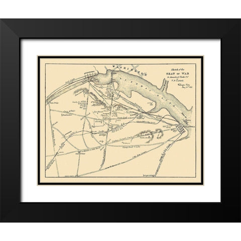 Alexandria Virginia Seat of War - Corbett 1861 Black Modern Wood Framed Art Print with Double Matting by Corbett