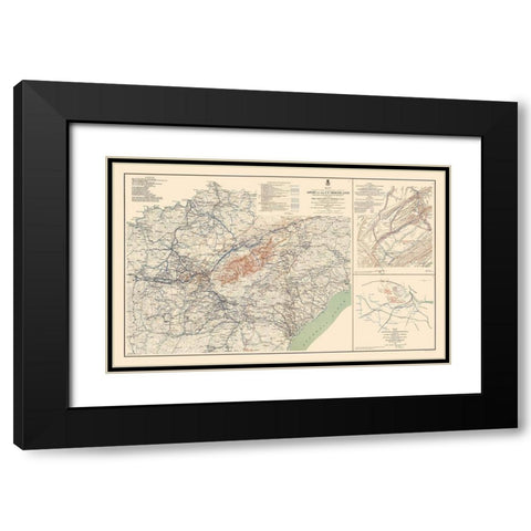 Army of Cumberland Campaigns - Ruger 1895 Black Modern Wood Framed Art Print with Double Matting by Ruger