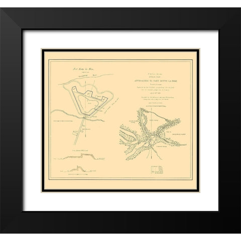 Approaches To Fort Butte La Rose Louisiana Black Modern Wood Framed Art Print with Double Matting by Bache
