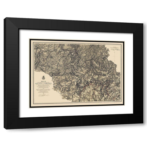 Atlanta Campaign III - Ruger 1864 Black Modern Wood Framed Art Print with Double Matting by Ruger