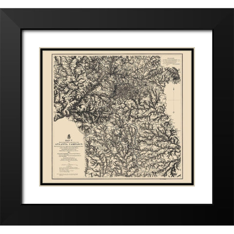 Atlanta Campaign V - Ruger 1864 Black Modern Wood Framed Art Print with Double Matting by Ruger