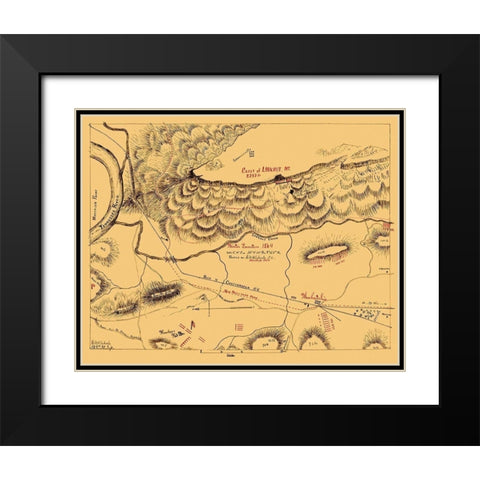Lookout Mountain Battle Tennessee - Blakeslee Black Modern Wood Framed Art Print with Double Matting by Blakeslee
