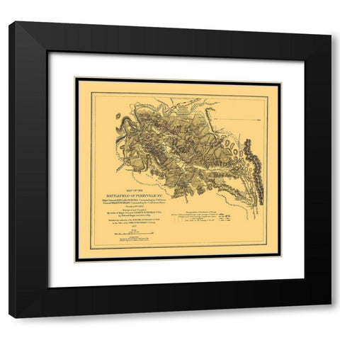 Battlefield of Perryville Kentucky - Ruger 1877 Black Modern Wood Framed Art Print with Double Matting by Ruger