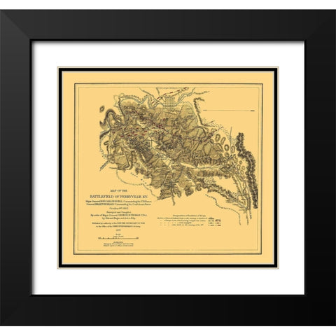 Battlefield of Perryville Kentucky - Ruger 1877 Black Modern Wood Framed Art Print with Double Matting by Ruger