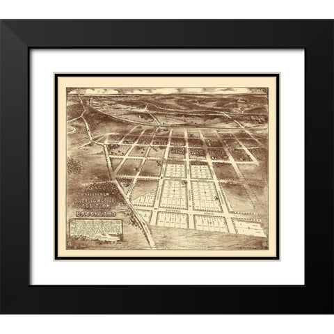 Brookland Washington DC - Barnes 1895 Black Modern Wood Framed Art Print with Double Matting by Barnes