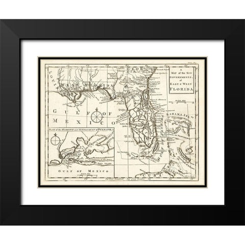 Florida - Gibson 1763 Black Modern Wood Framed Art Print with Double Matting by Gibson