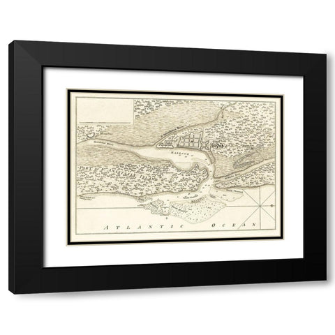 St Augustine Florida - Jefferys 1762 Black Modern Wood Framed Art Print with Double Matting by Jefferys
