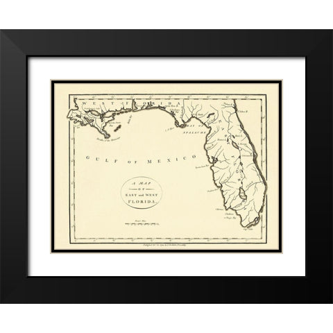 Florida - Stockdale 1794 Black Modern Wood Framed Art Print with Double Matting by Stockdale