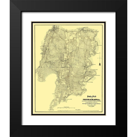 Chickamauga Georgia Battlefield - Boyd 1864 Black Modern Wood Framed Art Print with Double Matting by Boyd