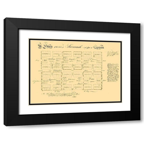Savannah Georgia - Carson 1761 Black Modern Wood Framed Art Print with Double Matting by Carson