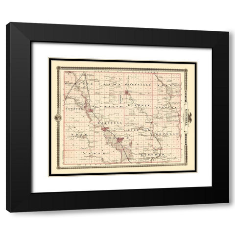Mitchell Iowa Landowner - Andreas 1874 Black Modern Wood Framed Art Print with Double Matting by Andreas