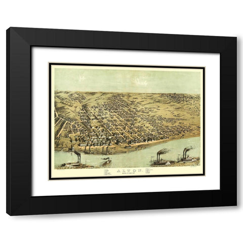 Alton Illinois - Ruger 1867 Black Modern Wood Framed Art Print with Double Matting by Ruger