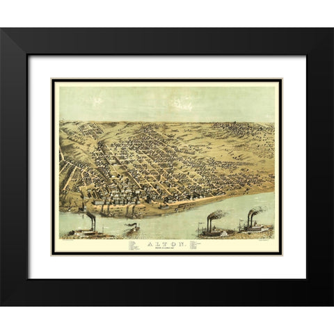 Alton Illinois - Ruger 1867 Black Modern Wood Framed Art Print with Double Matting by Ruger