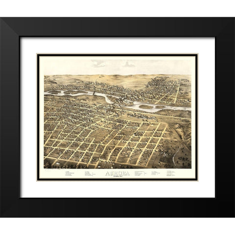 Aurora Illinois - Ruger 1867 Black Modern Wood Framed Art Print with Double Matting by Ruger