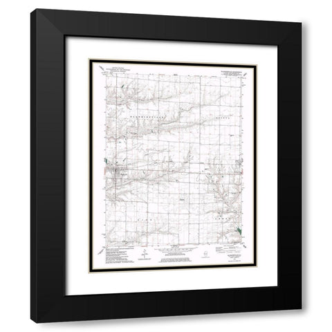 Blandinsville Illinois Quad - USGS 1974 Black Modern Wood Framed Art Print with Double Matting by USGS