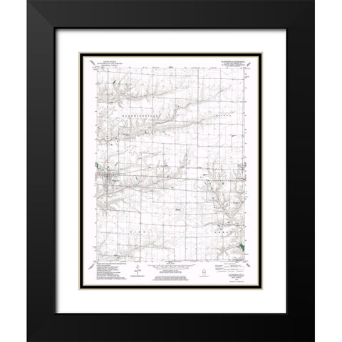 Blandinsville Illinois Quad - USGS 1974 Black Modern Wood Framed Art Print with Double Matting by USGS