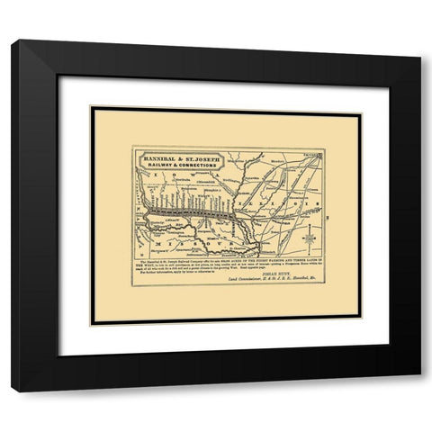 Missouri Illinois Railway - Thomas 1863 Black Modern Wood Framed Art Print with Double Matting by Thomas