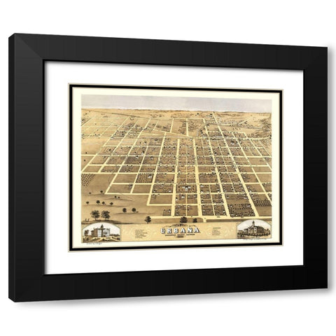 Urbana Illinois - Ruger 1869 Black Modern Wood Framed Art Print with Double Matting by Ruger