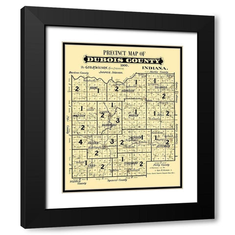Dubois Indiana Precinct - Wilson 1900 Black Modern Wood Framed Art Print with Double Matting by Wilson