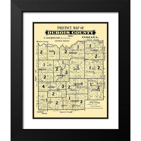 Dubois Indiana Precinct - Wilson 1900 Black Modern Wood Framed Art Print with Double Matting by Wilson