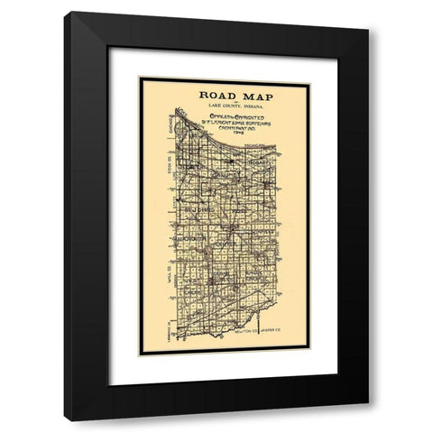Lake Indiana - Knight 1906 Black Modern Wood Framed Art Print with Double Matting by Knight