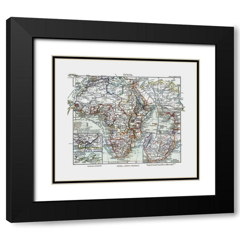 Africa - Perthes 1921 Black Modern Wood Framed Art Print with Double Matting by Perthes