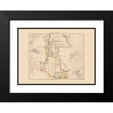 Australia Western Colony - Arrowsmith 1844 Black Modern Wood Framed Art Print with Double Matting by Arrowsmith