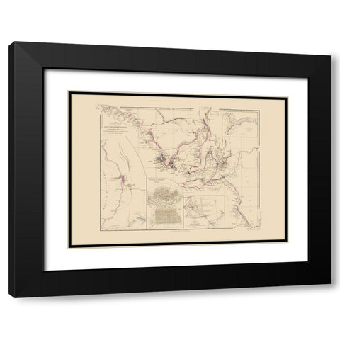 Australia Southern Maritime - Arrowsmith 1844 Black Modern Wood Framed Art Print with Double Matting by Arrowsmith