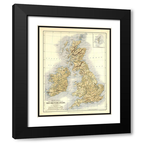 Geological British Isles - Johnston Black Modern Wood Framed Art Print with Double Matting by Johnston
