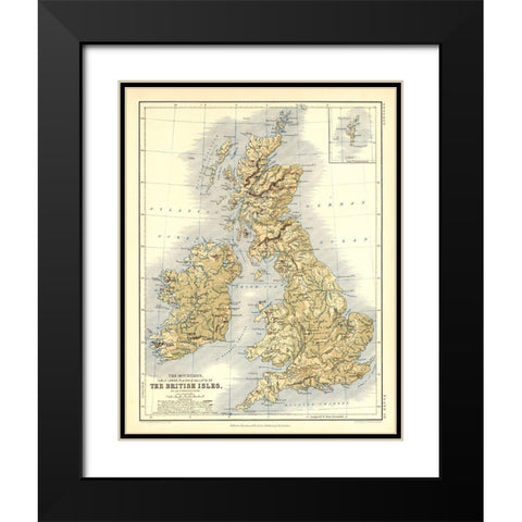 Geological British Isles - Johnston Black Modern Wood Framed Art Print with Double Matting by Johnston